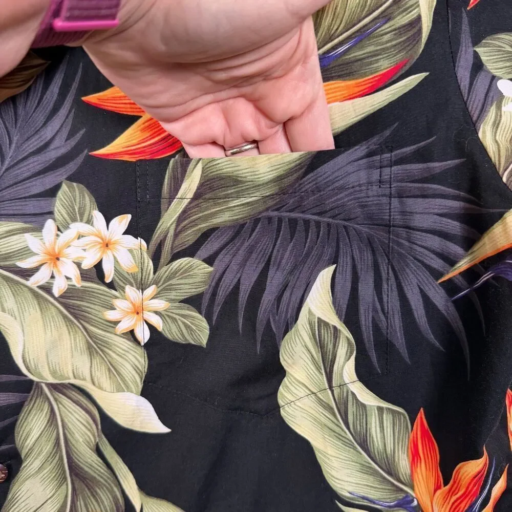 Pacific Legend Hawaiian Shirt XL Birds of Paradise Floral Made in Hawaii Cotton